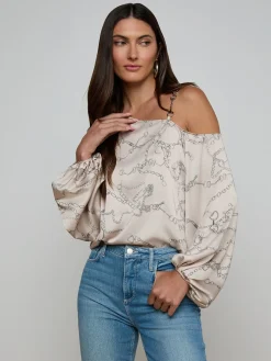 Asami Chain One-Shoulder Blouse
