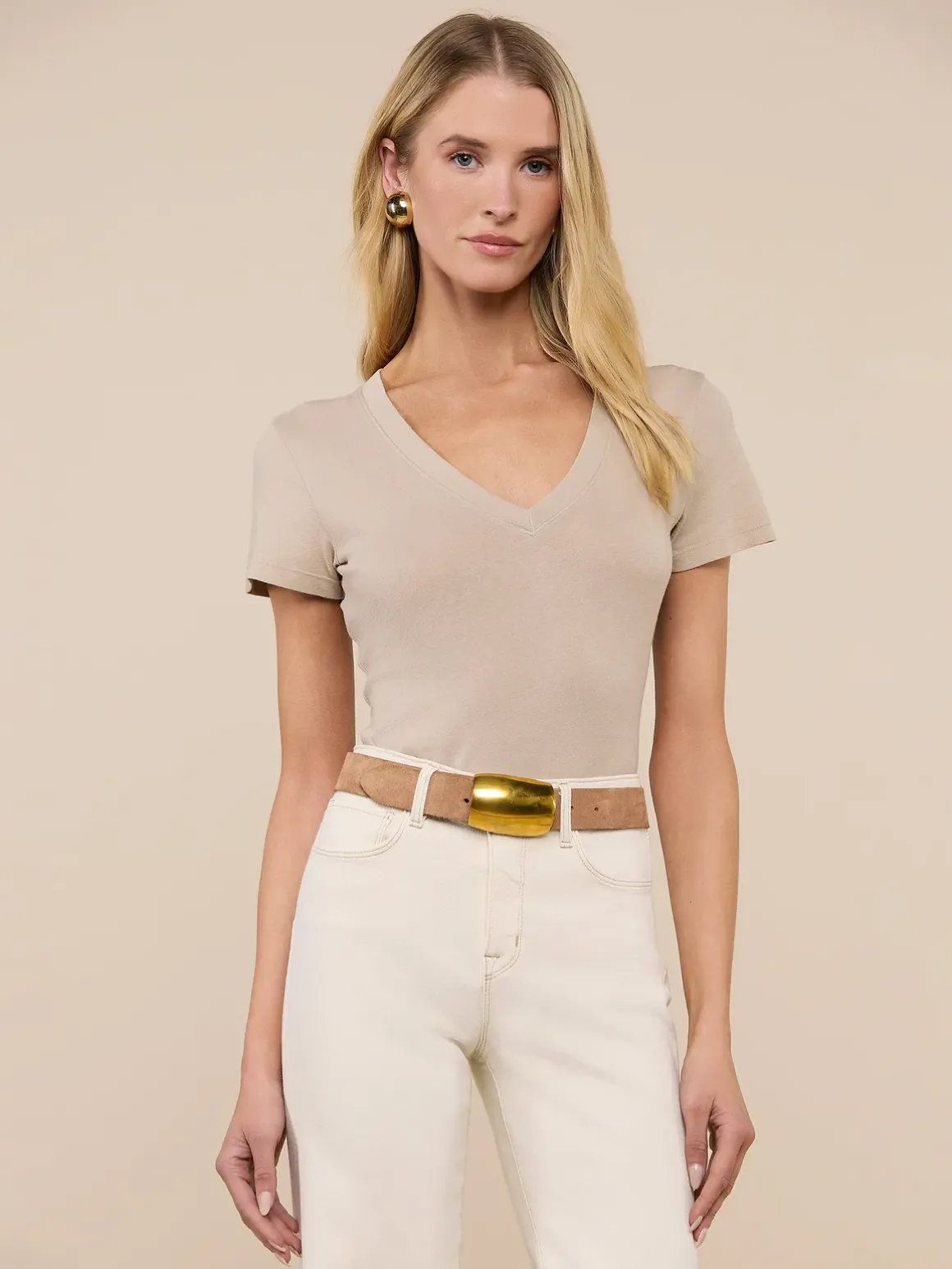 Becca Cotton V-Neck Tee
