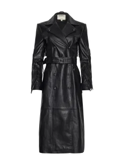 Celina Fringed Leather Trench