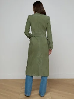 Celina Suede Trench Coat