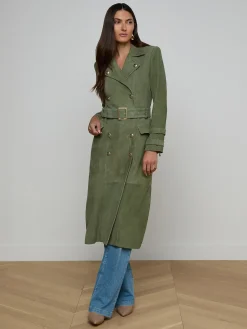 Celina Suede Trench Coat