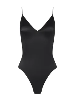 Dara Stretch-Satin Bodysuit