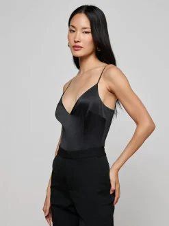 Dara Stretch-Satin Bodysuit