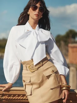 Deon Tie-Neck Blouse