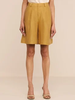 Doretta Linen-Blend Bermuda Short