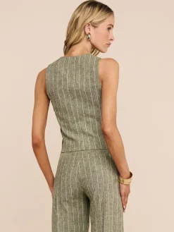 Drina Linen-Blend Vest