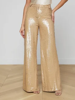 Gavin Sequin Wide-Leg Pant