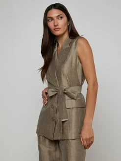 Harper Linen-Blend Vest