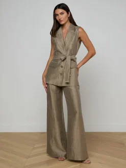 Harper Linen-Blend Vest