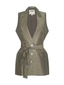 Harper Linen-Blend Vest