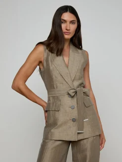 Harper Linen-Blend Vest