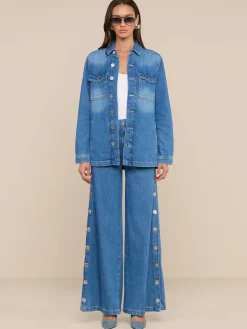 Jennings Snap Wide-Leg Jean
