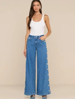 Jennings Snap Wide-Leg Jean