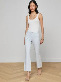 Kendra Coated Cropped Flare Jean