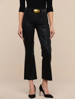 Kendra Coated Cropped Flare Jean