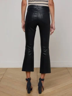 Kendra Coated Cropped Flare Jean