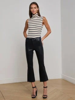 Kendra Coated Cropped Flare Jean