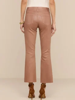 Kendra Coated Cropped Flare Jean