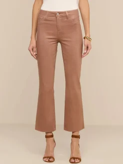 Kendra Coated Cropped Flare Jean