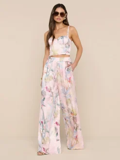 Lillian Satin Wide-Leg Pant