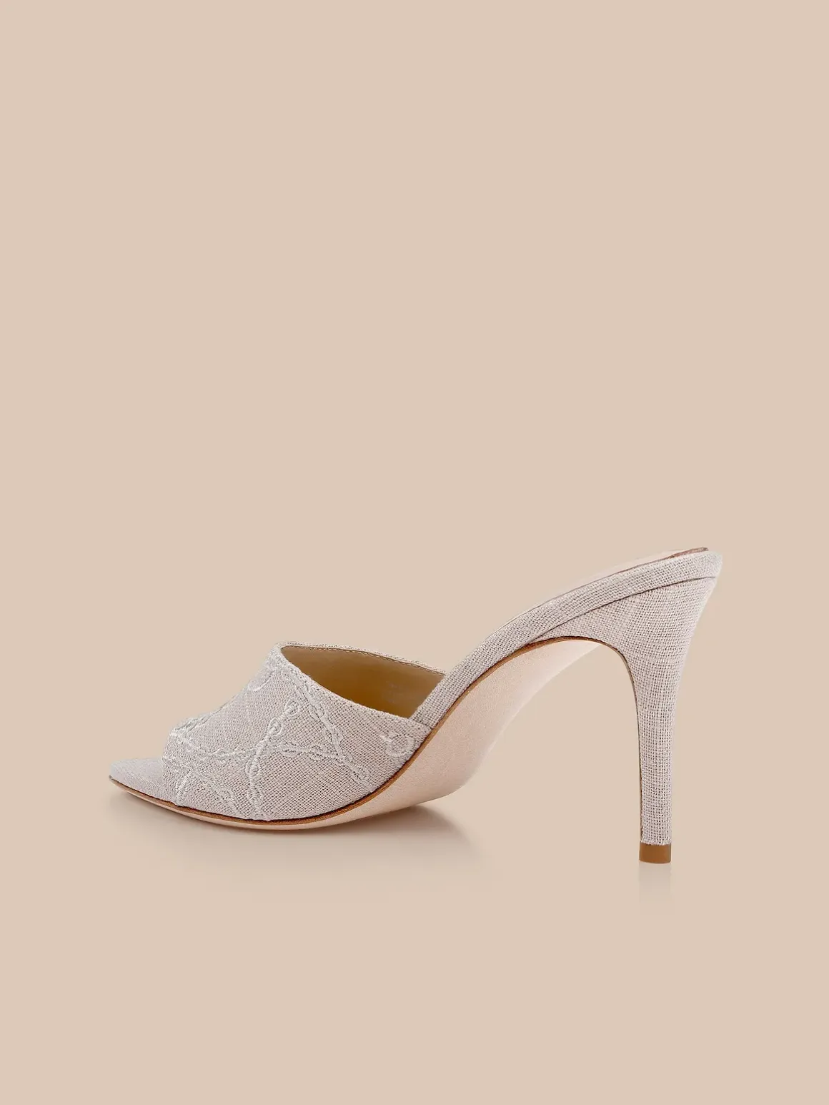 Lolita Linen Open-Toe Mule