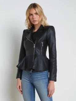 Lyric Leather Peplum Jacket