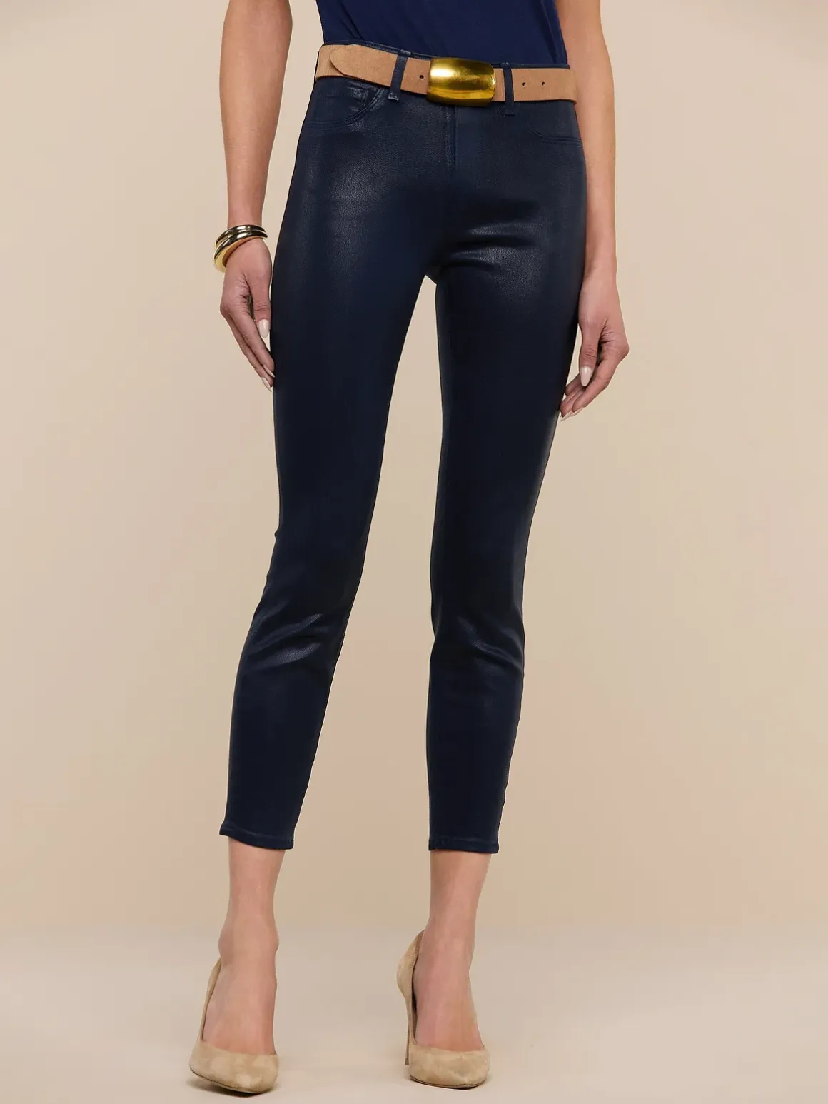 Margot Coated Cropped Skinny Jean
