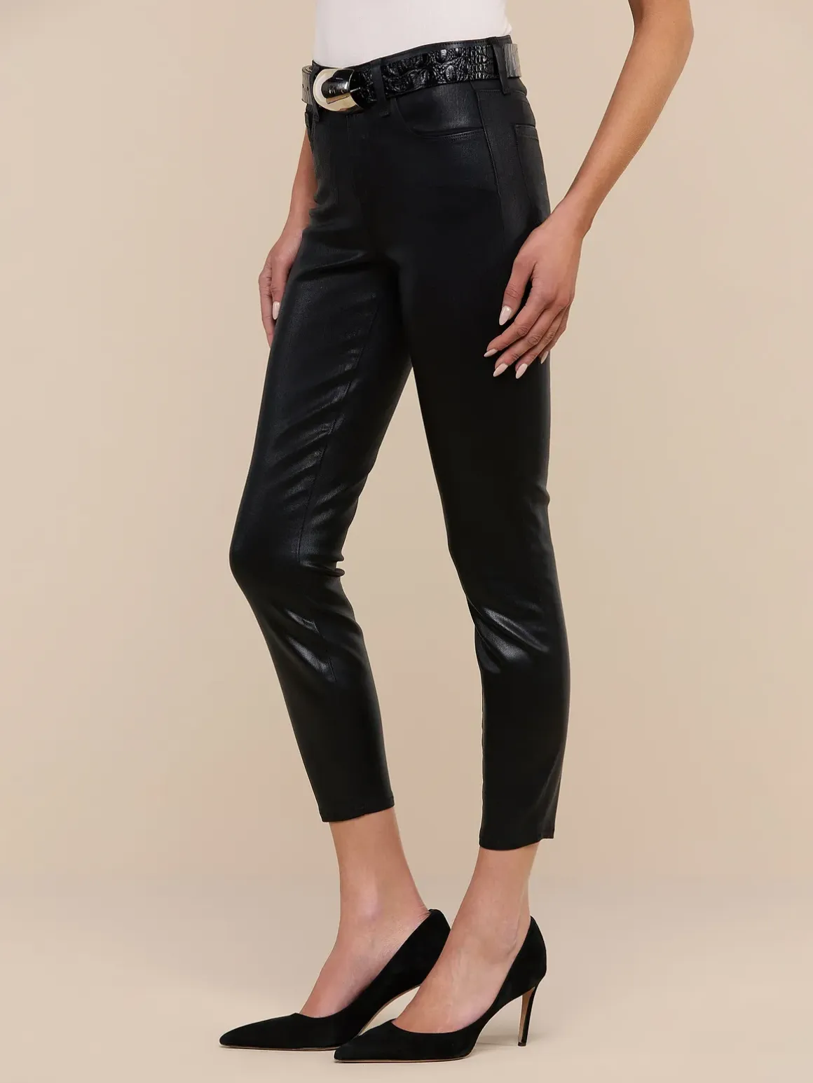 Margot Coated Cropped Skinny Jean