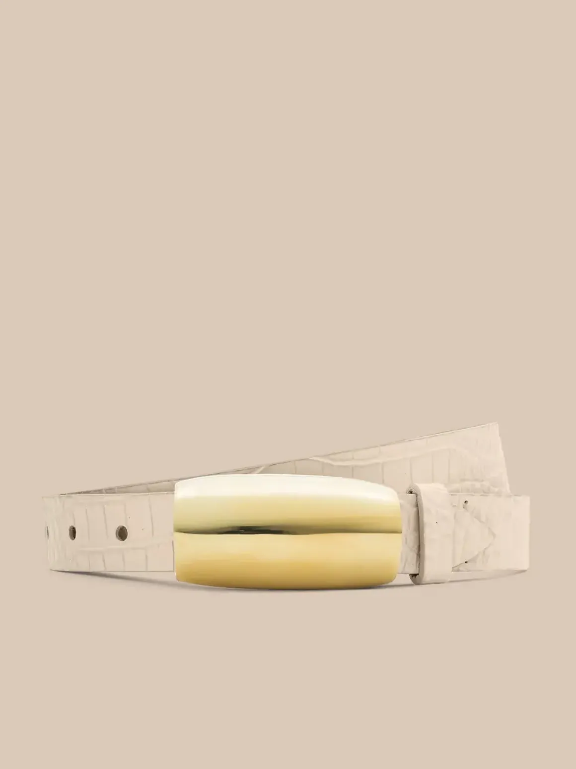 Marlowe Croc-Embossed Leather Belt