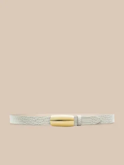 Marlowe Croc-Embossed Leather Belt