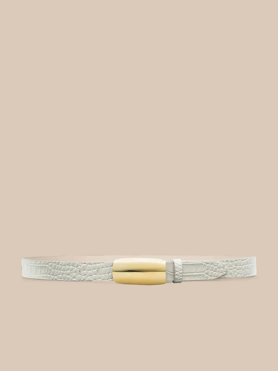 Marlowe Croc-Embossed Leather Belt