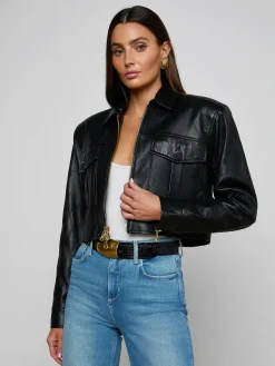 Micah Oversized Leather Jacket
