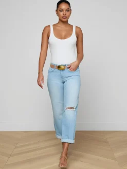 Nevia Slouchy Straight-Leg Jean