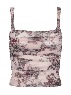 Rasha Shirred Mesh Tank