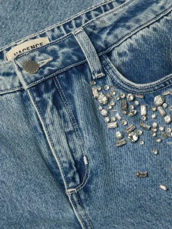 Scottie Embellished Wide-Leg Jean