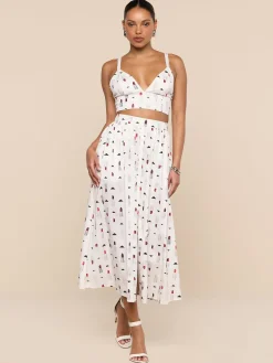 Seina Poplin Midi Skirt