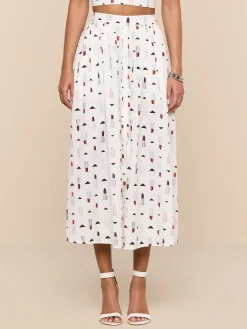 Seina Poplin Midi Skirt