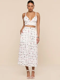 Seina Poplin Midi Skirt