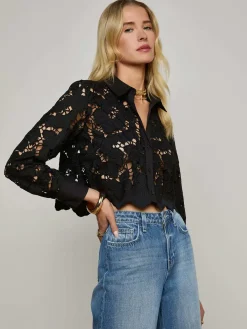 Seychelle Cropped Eyelet Blouse