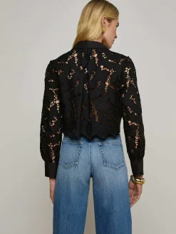 Seychelle Cropped Eyelet Blouse