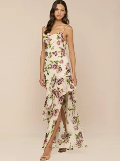 Viola Silk Cowl-Neck Gown