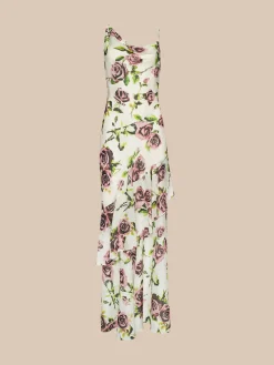 Viola Silk Cowl-Neck Gown