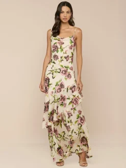 Viola Silk Cowl-Neck Gown