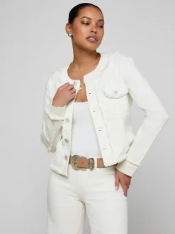 Yarin Collarless Fray Jacket