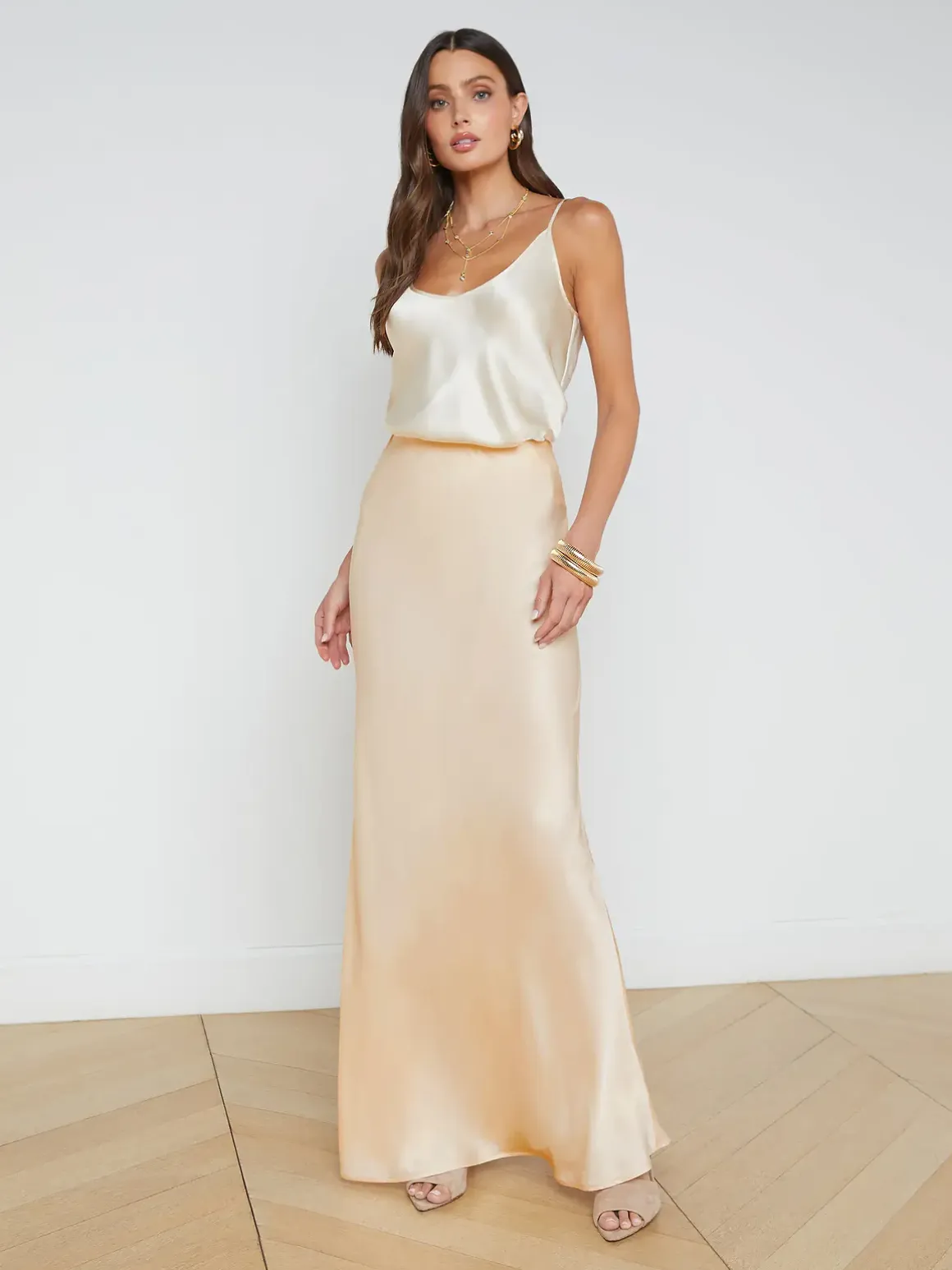 Zeta Satin Maxi Skirt